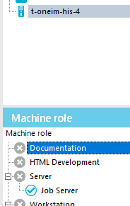 Machine role role X Oocumentatvon .0 HTML Development E SeNer Job Server 